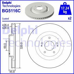 Delphi BG5116C Brake disc BG5116C
