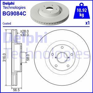 Delphi BG9084C Brake disk BG9084C BG9084C Delphi Brake disk