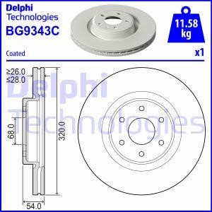 Delphi BG9343C Brake disk BG9343C