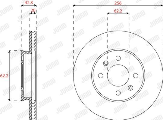 Jurid/Bendix 563224JC Front brake disc ventilated 563224JC