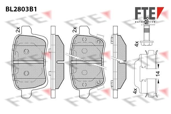 FTE BL2803B1 Brake Pad Set, disc brake BL2803B1