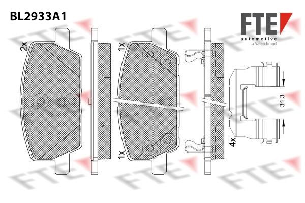 FTE BL2933A1 Brake Pad Set, disc brake BL2933A1