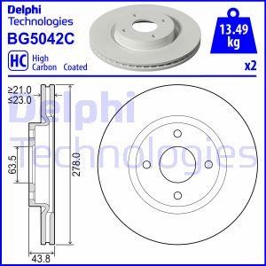 Delphi BG5042C Front brake disc ventilated BG5042C