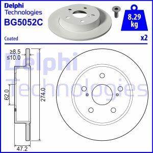 Delphi BG5052C Brake disc BG5052C