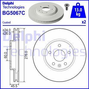 Delphi BG5067C Front brake disc ventilated BG5067C