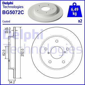 Delphi BG5072C Brake disc BG5072C