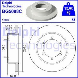 Delphi BG5088C Brake disk BG5088C BG5088C Delphi Brake disk