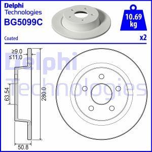 Delphi BG5099C Brake disk BG5099C BG5099C Delphi Brake disk