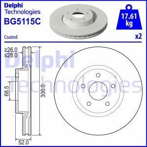 Delphi BG5115C Front brake disc ventilated BG5115C