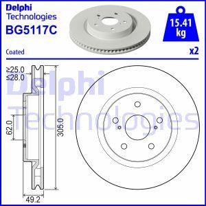Delphi BG5117C Brake disc BG5117C