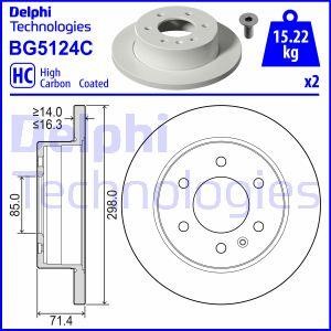 Delphi BG5124C Brake disc BG5124C