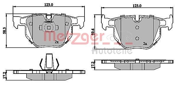 Metzger 1170843 Rear disc brake pads, set 1170843