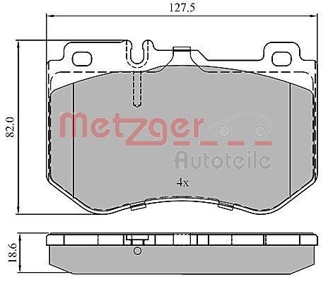 Metzger 1170852 Brake Pad Set, disc brake 1170852