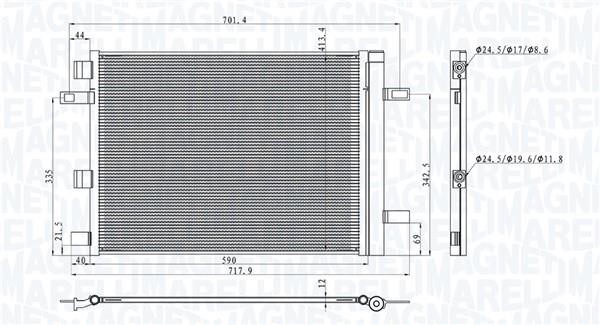 Magneti marelli 350203101200 Condenser, air conditioning 350203101200