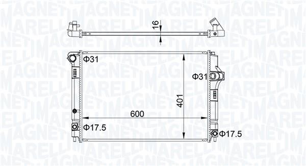 Magneti marelli 350213208300 Engine cooling radiator 350213208300 350213208300 Magneti marelli Engine cooling radiator