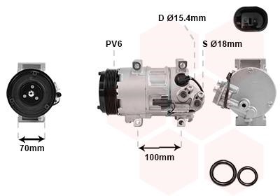 3000K576 Van Wezel Compressor, air conditioning