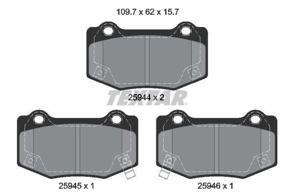 Textar 2594401 Brake Pad Set, disc brake 2594401