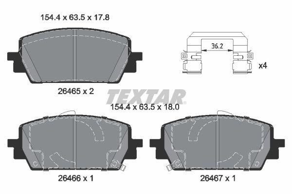 Textar 2646501 Brake pad set 2646501 2646501 Textar Brake pad set