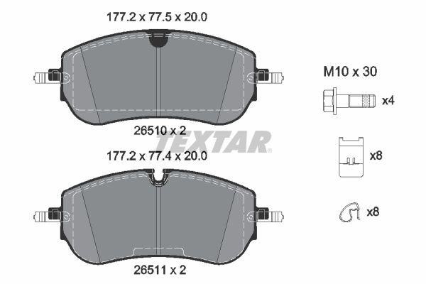 Brake pad Jaguar E-Pace: 2651001 Textar Brake pad set