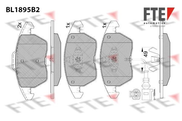 FTE BL1895B2 Brake Pad Set, disc brake BL1895B2