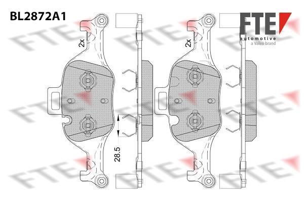 FTE BL2872A1 Brake Pad Set, disc brake BL2872A1