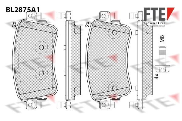 FTE BL2875A1 Brake Pad Set, disc brake BL2875A1