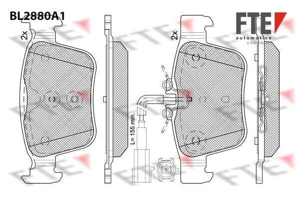FTE BL2880A1 Brake Pad Set, disc brake BL2880A1