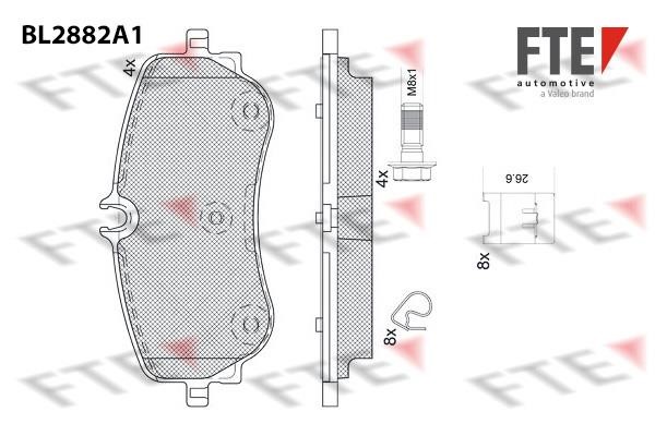 FTE BL2882A1 Brake Pad Set, disc brake BL2882A1