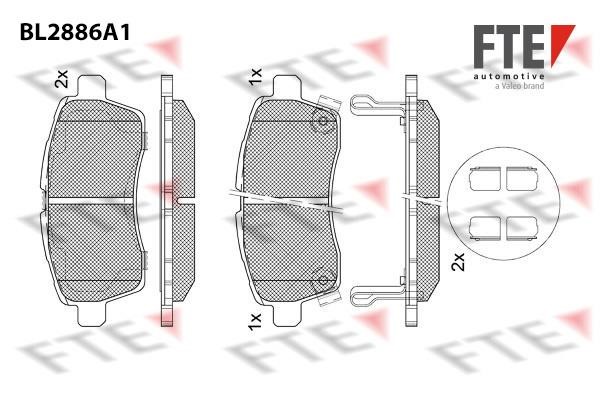 FTE BL2886A1 Brake Pad Set, disc brake BL2886A1