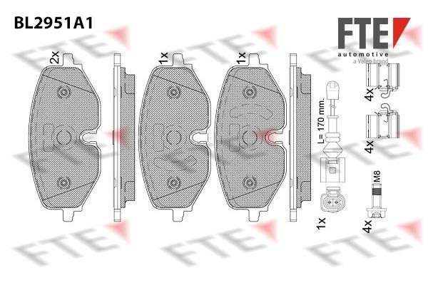 FTE BL2951A1 Brake Pad Set, disc brake BL2951A1