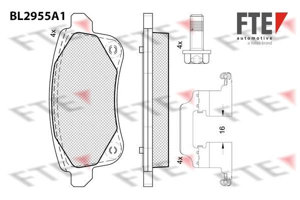 FTE BL2955A1 Brake Pad Set, disc brake BL2955A1