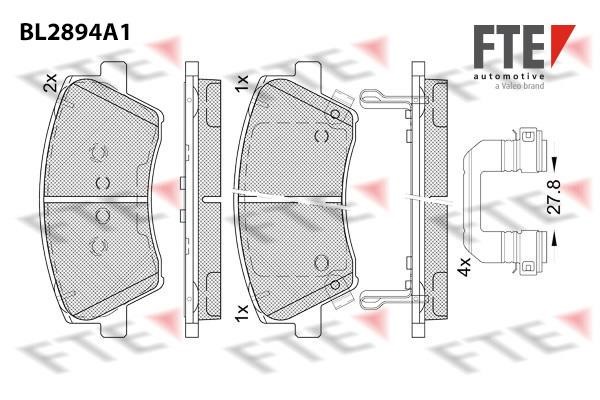 FTE BL2894A1 Brake Pad Set, disc brake BL2894A1
