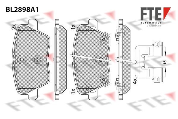 FTE BL2898A1 Brake Pad Set, disc brake BL2898A1