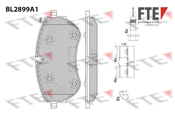 FTE BL2899A1 Brake Pad Set, disc brake BL2899A1