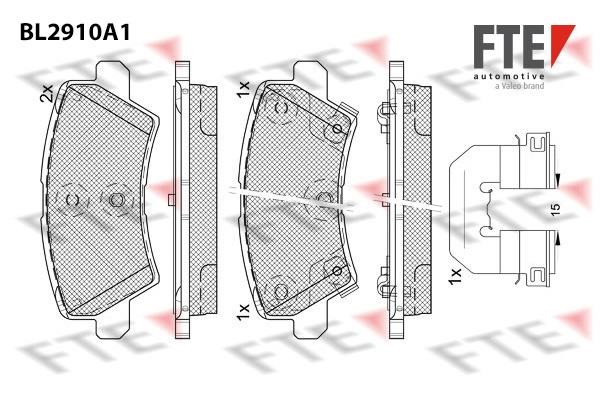 FTE BL2910A1 Brake Pad Set, disc brake BL2910A1
