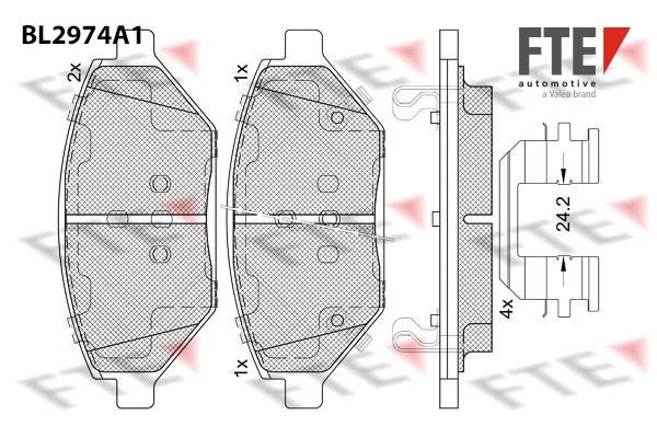 FTE BL2974A1 Brake Pad Set, disc brake BL2974A1