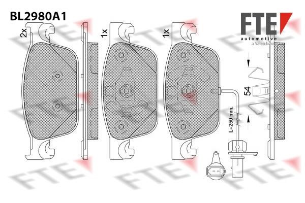 FTE BL2980A1 Brake Pad Set, disc brake BL2980A1