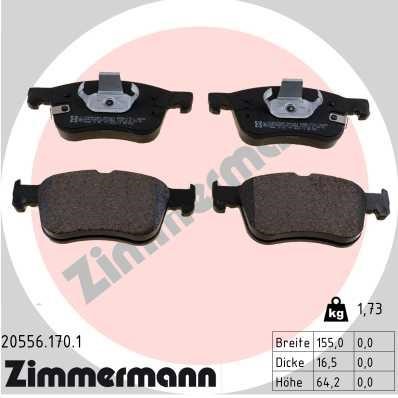 Otto Zimmermann 20556.170.1 Brake Pad Set, disc brake 205561701