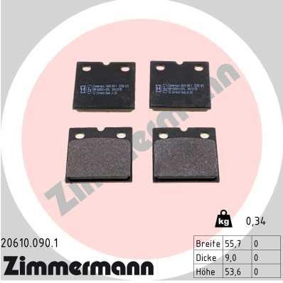 Otto Zimmermann 20610.090.1 Disc brake pad set 206100901