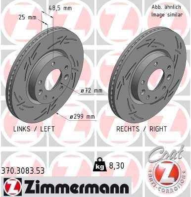 Otto Zimmermann 370.3083.53 Front brake disc ventilated 370308353
