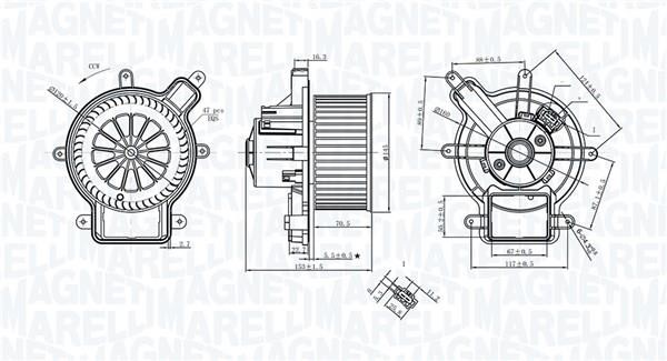 Magneti marelli 069412398010 Fan assy - heater motor 069412398010