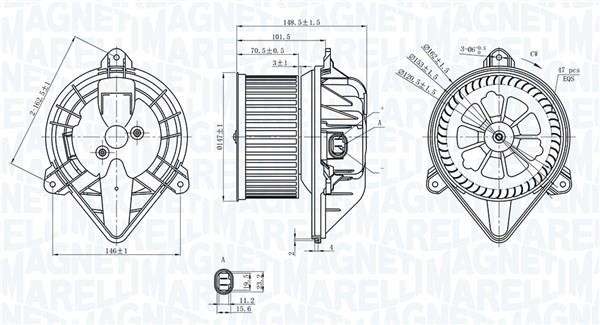 Magneti marelli 069412399010 Fan assy - heater motor 069412399010