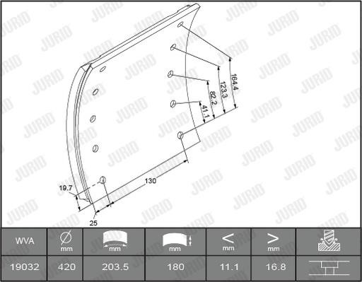 1903211070 Jurid/Bendix Brake lining set