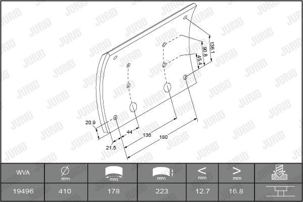 1949611230 Jurid/Bendix Brake lining set