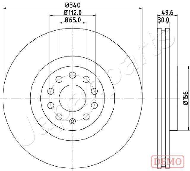 Japanparts DI-0907C Front brake disc ventilated DI0907C