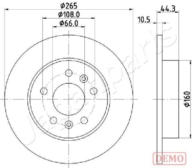 Japanparts DP-0707C Rear brake disc, non-ventilated DP0707C