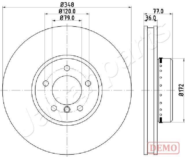 Japanparts DI-0157C Front brake disc ventilated DI0157C