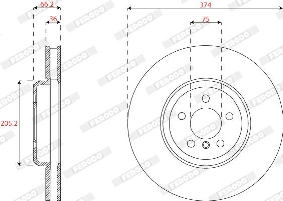 Ferodo DDF2042RC-1 Ventilated disc brake with graphite coating DDF2042RC1