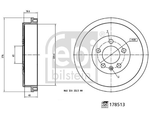 febi 178513 Brake drum 178513 178513 febi Brake drum