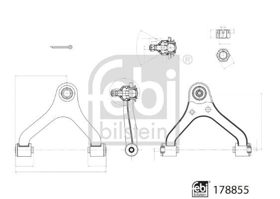 febi 178855 Control Arm/Trailing Arm, wheel suspension 178855